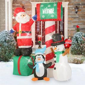 img 3 attached to 🎅 Rocinha 5.9 FT Christmas Inflatables: Santa Claus, Mailbox Penguin, Snowman & LED Lights