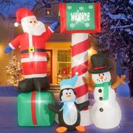 🎅 rocinha 5.9 ft christmas inflatables: santa claus, mailbox penguin, snowman & led lights logo