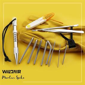 img 3 attached to 🧵 WILDAIR Marlin Spike: 12 Lacing Needles/Fids Kit for Paracord & Leather Work - Paracord FID Set, Stitching Needles & Smoothing Tool