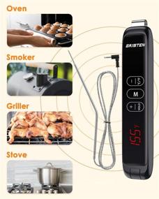 img 1 attached to Ultimate 2 in 1 Digital Meat Thermometer: Dual Probe for Oven, Griller, Smoker - Waterproof, Handheld Touchscreen, Magnetic Supported!