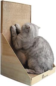 img 4 attached to 🐱 PAWMOSA Honey Vertical Cardboard Cat Scratcher: Scratching Post, Lounge Bed, Furniture Protector, and Home Décor with Free Catnip