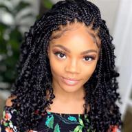 волосы для крючком афрокосичек "goddess box braids": 10-дюймовые бохемские афрокосички с кудрявыми концами для черных женщин - 7 штук. логотип