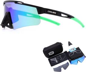 img 4 attached to COOLMEN Replaceable Polarized Sunglasses Cycling