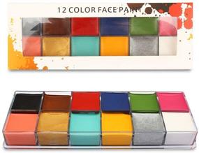 img 3 attached to MEICOLY 12 Colors Face Body Paint Oil Painting Art Halloween Party Fancy Beauty Makeup Brushes Eye shadow Kit: Unleash Your Creativity with Vibrant Colors and Professional Brushes