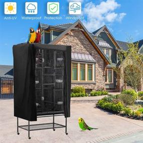 img 3 attached to 🐦 COOSOO Large Bird Cage Covers - Nighttime Protection | Blackout, Breathable, Washable & Waterproof Material | Universal Fit in Black