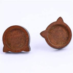 img 1 attached to Reidgaller Wood Cabochon Earring Bases: 12mm Set of 20 DIY Blank Bezel Trays for Stud Earrings