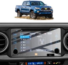 img 4 attached to Защитные пленки для экрана для GPS-дисплея Tacoma Entune 2016-2019, закаленное стекло 9H твердости, противоцарапающееся HD чистое защитная пленка сенсорного экрана Toyota LCD (16-19 7 дюймов)