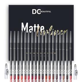 img 4 attached to 💄 Premium 18 Colors Waterproof Lip Liners Pencil Set by DC-Beautiful with 2 Sharpeners | Long-lasting Matte Makeup Lipliners (2021 Upgraded)