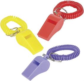 img 2 attached to Kids' Whistle with Bracelet - Bulk Pack of 36 Whistles and Coil Wrist Keychain Bracelets in Assorted Colors for Goody Bag Fillers and Birthday Party Favors, by Bedwina