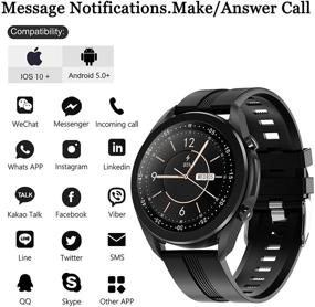 img 2 attached to 📱 Sleek Waterproof Smart Watch with One-Touch Call, Health Tracker, Sleep Monitor and App Reminder - Ideal for Android iOS Phones