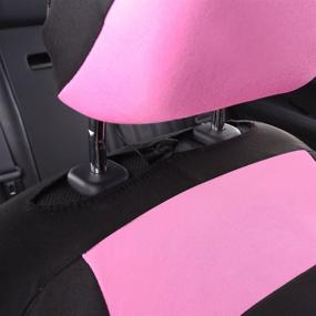 img 1 attached to 🚗 Автомобильное универсальное сидение CAR PASS Elegance - набор из 6 штук с передними двумя сиденьями, поддержкой спины из пены, совместимое с подушкой безопасности, черного и розово-красного цвета.