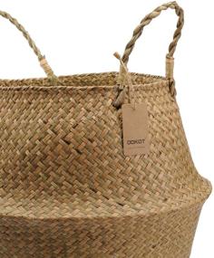 img 2 attached to 🌿 Stylish and Spacious Seagrass Plant Basket: Organize and Decorate with Woven Storage, 12" Diameter x 14" Height