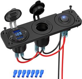 img 4 attached to 🔌 Улучшенный разветвитель розетки прикуривателя 12V с быстрой зарядкой 3.0, двумя USB-выходами, светодиодным вольтметром и водонепроницаемым дизайном