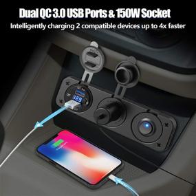 img 2 attached to 🔌 Улучшенный разветвитель розетки прикуривателя 12V с быстрой зарядкой 3.0, двумя USB-выходами, светодиодным вольтметром и водонепроницаемым дизайном