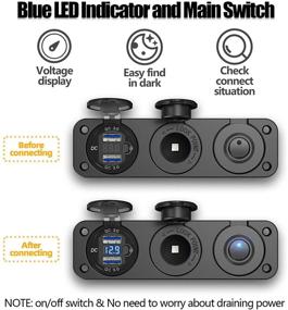img 1 attached to 🔌 Улучшенный разветвитель розетки прикуривателя 12V с быстрой зарядкой 3.0, двумя USB-выходами, светодиодным вольтметром и водонепроницаемым дизайном
