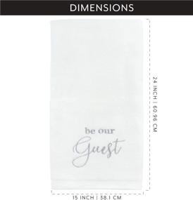 img 2 attached to 🛀 AuldHome Design Guest Towels: Elegant Be Our Guest Monogrammed Hand Towels in White with Gray Script (Set of 2)