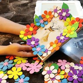 img 3 attached to 🌸 Creative Fun with LoveInUSA 160 PCS Foam Flower Shapes Sticker for Kids DIY Art Project Hand Craft - Non-Adhesive Floral Crafts for Children