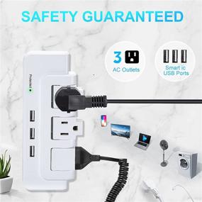 img 3 attached to 🔌 Power Up Your Space: 3 Rotating Outlet Extender with USB Ports - A Must-Have Surge Protector Outlet for College, Dorm, Travel!