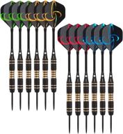 wolftop 12-pack steel tip darts, 22/23g, professional metal tip set with aluminum shafts, standard flights, rubber o'rings & extra dart sharpener логотип