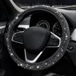 clarb bling rhinestones shiny car steering wheel cover for women logo