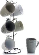 elama wave series mug set: assorted grey 2 - perfect 12 oz cups for your beverage delights! logo