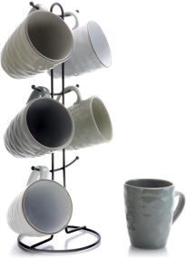 img 4 attached to Elama Wave Series Mug Set: Assorted Grey 2 - Perfect 12 oz Cups for Your Beverage Delights!