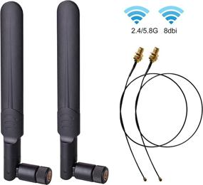 img 4 attached to 📶 2-Pack 8dBi Dual Band WiFi RP-SMA Male Antenna with 35CM U.FL/IPEX to RP SMA Female Pigtail Cable – Ideal for Mini PCIe Card Wireless Routers, PC Repeater, Desktop, FPV UAV Drone, PS4 Build