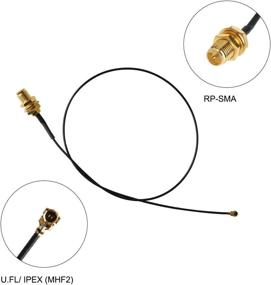 img 2 attached to 📶 2-Pack 8dBi Dual Band WiFi RP-SMA Male Antenna with 35CM U.FL/IPEX to RP SMA Female Pigtail Cable – Ideal for Mini PCIe Card Wireless Routers, PC Repeater, Desktop, FPV UAV Drone, PS4 Build