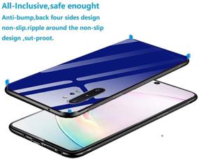 img 1 attached to 📱 XLHLKP Samsung Galaxy Note 10 Plus Case, Note 10+ Plus Case, Hybrid Slim Shell with Tempered Glass Pattern Back + TPU Frame, Anti-Drop Design in Glass Blue for Galaxy Note10 Plus