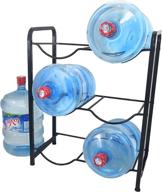 🚰 original brand stainless steel 5 gallon water bottle holder - glass plastic jug rack stand storage shelf for home, kitchen, office, garage, drink dispenser logo