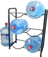 🚰 original brand stainless steel 5 gallon water bottle holder - glass plastic jug rack stand storage shelf for home, kitchen, office, garage, drink dispenser логотип