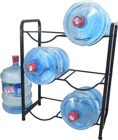 img 4 attached to 🚰 Original Brand Stainless Steel 5 Gallon Water Bottle Holder - Glass Plastic Jug Rack Stand Storage Shelf for Home, Kitchen, Office, Garage, Drink Dispenser