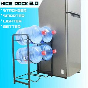 img 2 attached to 🚰 Original Brand Stainless Steel 5 Gallon Water Bottle Holder - Glass Plastic Jug Rack Stand Storage Shelf for Home, Kitchen, Office, Garage, Drink Dispenser