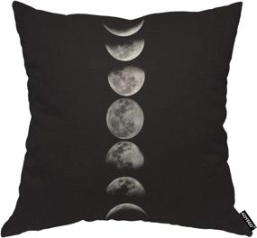 img 4 attached to 🌙 Astounding AOYEGO Moon Phases Throw Pillow Cover: Lunar Eclipse, Dark Night Universe, Autumn Astronomy, and Nature's Beauty – 18x18 Inch Decorative Pillow Case for Home Décor