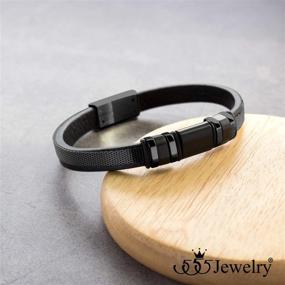 img 2 attached to 555Jewelry Braided Stainless Bracelet Bracelets Boys' Jewelry