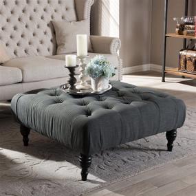 img 2 attached to 🛋️ Stylish Baxton Studio Keswick Dark Gray Tufted Ottoman for Modern interiors