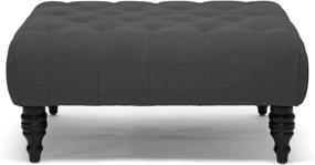 img 3 attached to 🛋️ Stylish Baxton Studio Keswick Dark Gray Tufted Ottoman for Modern interiors