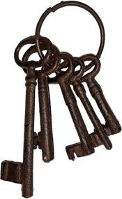 img 3 attached to 🔑 Salomé Idea(TM Large Vintage Iron Wall Rack, Key Holder, Handcrafted Coat Rack (5 Keys, Brown) - Enhanced SEO