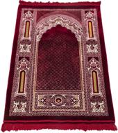 🕌 modefa islamic prayer rug - double plush large & wide velvet carpet - traditional muslim janamaz sajada - thick turkish prayer mat for men & women- ramadan or eid gift - floral mihrab (red): luxurious and spacious islamic prayer rug for enhanced prayer experience logo