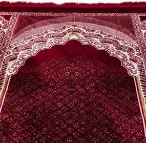 img 3 attached to 🕌 Modefa Islamic Prayer Rug - Double Plush Large & Wide Velvet Carpet - Traditional Muslim Janamaz Sajada - Thick Turkish Prayer Mat for Men & Women- Ramadan or Eid Gift - Floral Mihrab (Red): Luxurious and Spacious Islamic Prayer Rug for Enhanced Prayer Experience
