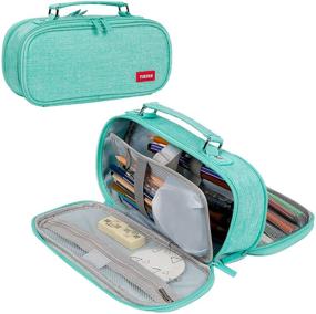 img 4 attached to 📚 GUSEN Large Pencil Case with Big Capacity and Two Compartments for Ample Storage - Green