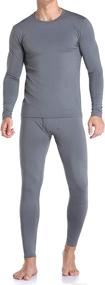 img 4 attached to 👨 WEERTI Men's Thermal Underwear Set - Fleece Lined Long Johns Base Layer Top and Bottom