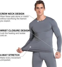 img 3 attached to 👨 WEERTI Men's Thermal Underwear Set - Fleece Lined Long Johns Base Layer Top and Bottom