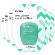 🦷 solimo extra comfort mint dental floss, 40m (6-pack) by amazon brand logo