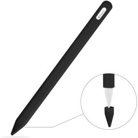 img 3 attached to 🖋️ Black ZALU Silicone Case Sleeve Holder Grip with Nib Cover for Apple Pencil 2nd Generation - Enhanced Protection