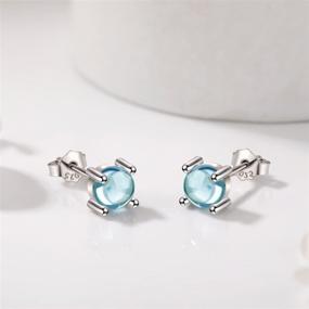 img 3 attached to Hypoallergenic Birthstone Earrings Sterling Sensitive