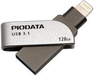 📱 высококачественный флеш-накопитель piodata ixflash 128 гб iphone usb 3.0: сертифицирован apple mfi, штекерная память lightning для iphone, ipad, mac, pc - серый логотип