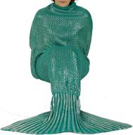 🧜 spark up your lounging with modo luxury mermaid tail blanket - blue/green shine for fashion-forward teens and adults! logo