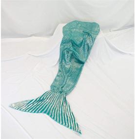 img 1 attached to 🧜 Spark up your lounging with Modo Luxury Mermaid Tail Blanket - Blue/Green Shine for fashion-forward Teens and Adults!