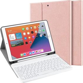 img 4 attached to 📱 iPad Case Keyboard 10.2 8th/7th Gen & iPad Air 3/Pro 10.5 - Built-in Pencil Holder & BT Keyboard